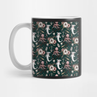 Dark Sea Creature Pattern Mug